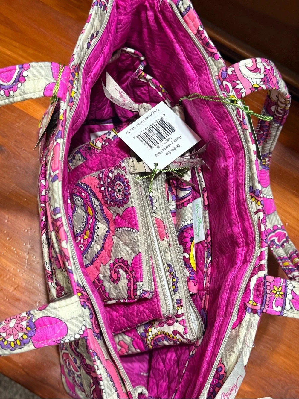 NWT Vera Bradley Set “Paisley Meets Plaid”Tote with 5 Matching Accessories
